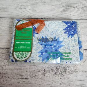 Vtg Pacific Standard Pillowcases Blue Floral Ditzy Country Star Print Irregulars